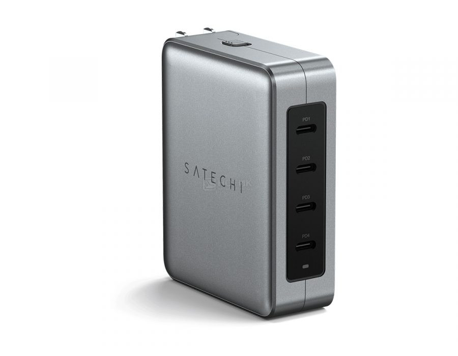 Сетевое зарядное устройство Satechi 145W USB-C 4-Port GaN Travel Chargerr, 4xUSB Type-C (PD), Серый ST-W145GTM - фото 1 - id-p225156130