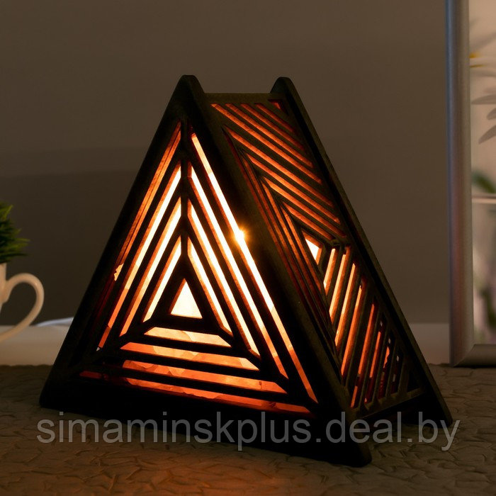 Соляной светильник с диммером "Пирамида" Е14 15Вт 1кг белая соль 17х19х7см - фото 3 - id-p225163125