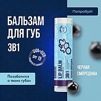 The Chemical Barbers Lip Balm 3 в 1 Черная Смородина 5 г Бальзам для губ / Помада SPF 15 увлажнение и питание