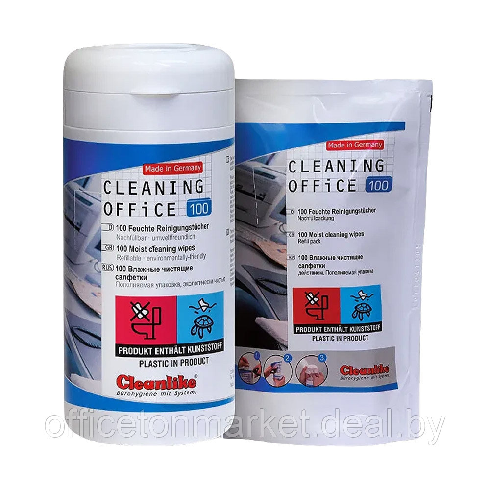 Салфетки чистящие для техники "Cleanlike" в тубе, 100 шт, спиртовые - фото 2 - id-p137128170