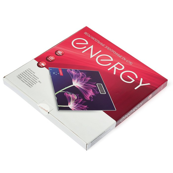 Весы напольные ENERGY EN-419G, электронные, до 180 кг, 1хCR2032, стекло, картинка "цветы" - фото 5 - id-p225170422