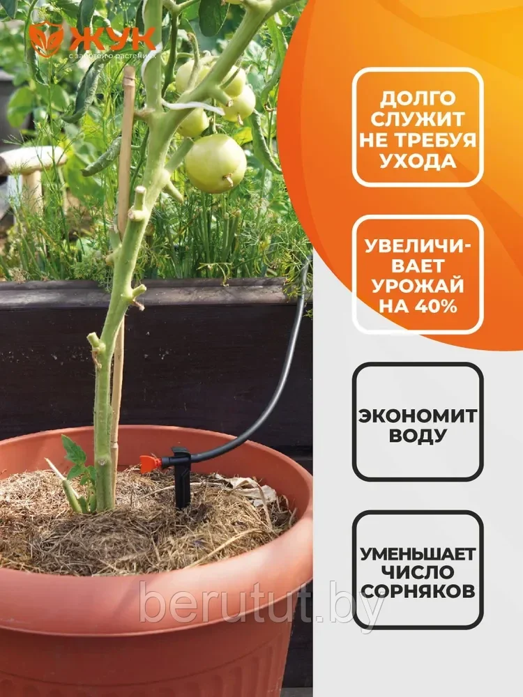 Капельный полив Жук от емкости с регулируемыми капельницами на 90 растений - фото 5 - id-p225175048