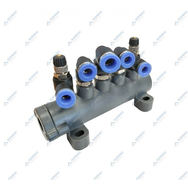 5-ти канальный клапан в сборе (соединитель Т-типа) для шиномонтажного стенда HZ 08.303 - фото 2 - id-p225174155
