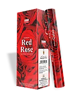 Благовония Red Rose Красная роза, шестигранник, Darshan