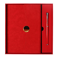 Органайзер на кольцах, А6+, с клапаном, 80л, линия, к/зам, с ручкой, в подар. короб,Красный 102228
