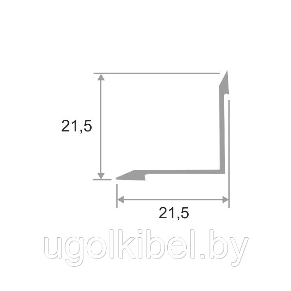Внутренний угловой порог 21х21мм 270см