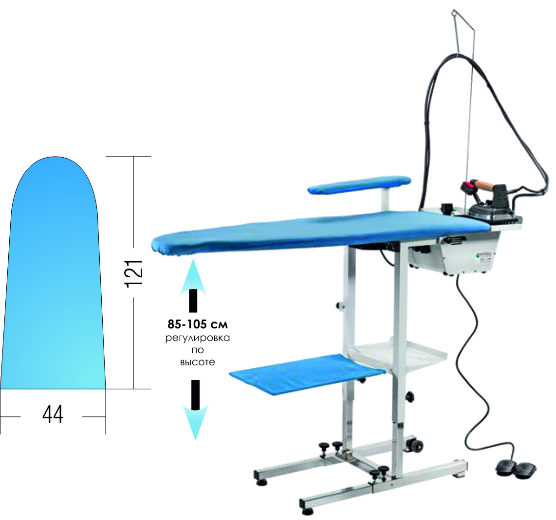 Складная гладильная доска KER/2 Battistella с подогревом, вытяжкой, наддувом, с бойлером на 2,1 л из - фото 1 - id-p225185741