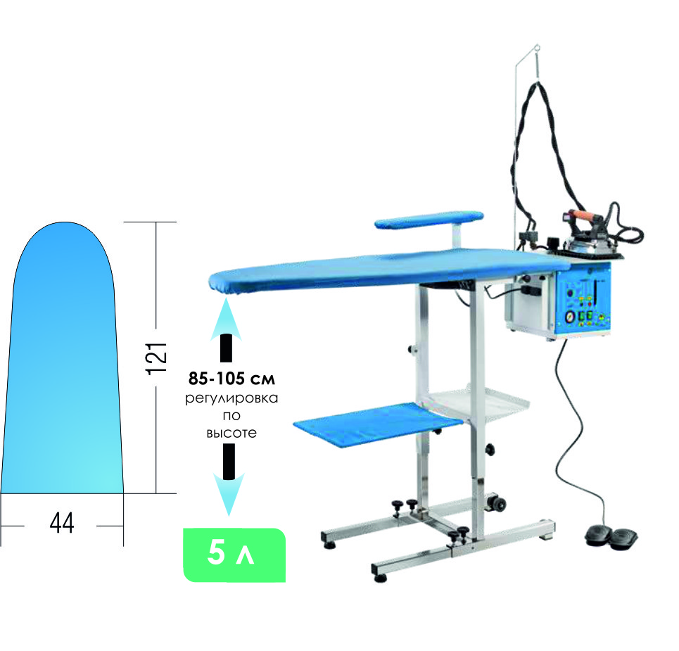 Складная гладильная доска KER/5 Battistella с подогревом, вытяжкой, наддувом, с бойлером на 4,5 л из - фото 1 - id-p225185743
