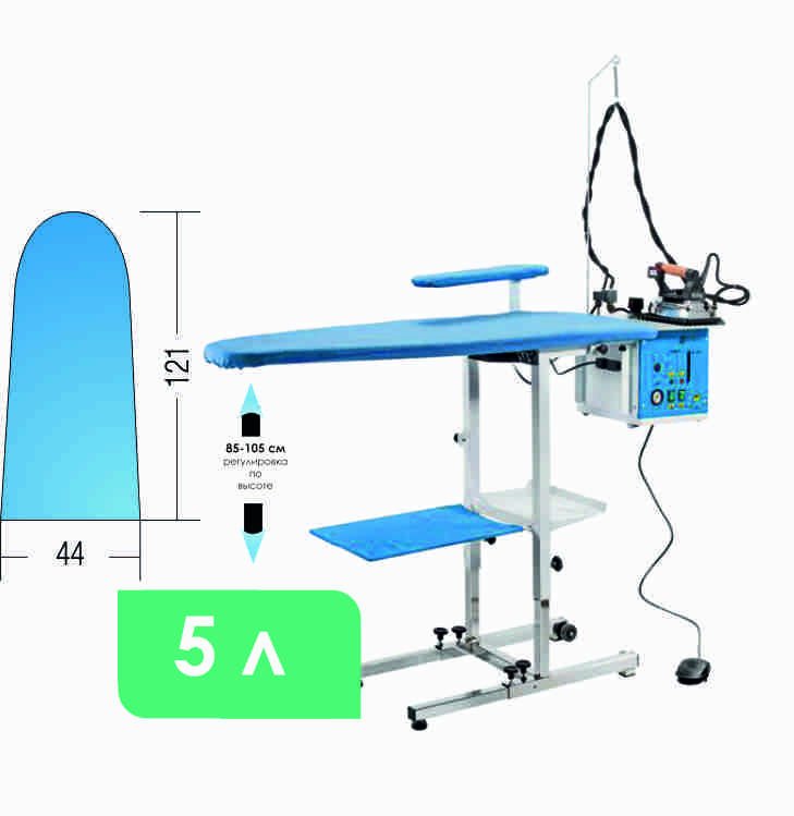 Складная гладильная доска KER/5 Battistella с подогревом, вытяжкой с бойлером на 4,5 л из нержавеющей стали - фото 1 - id-p225185744