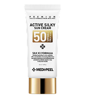 Солнцезащитный крем с комплексом пептидов и шёлка MEDI-PEEL Active Silky Sun Cream SPF50+PA+++ (50 мл)