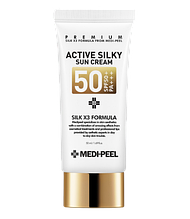 Солнцезащитный крем с комплексом пептидов и шёлка MEDI-PEEL Active Silky Sun Cream SPF50+PA+++ (50 мл)