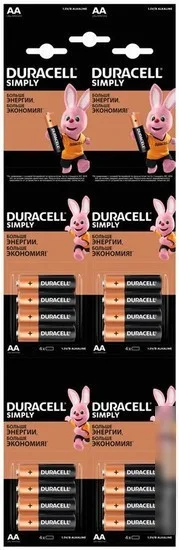 Батарейка DURACELL Simply AA LR6 16 шт.