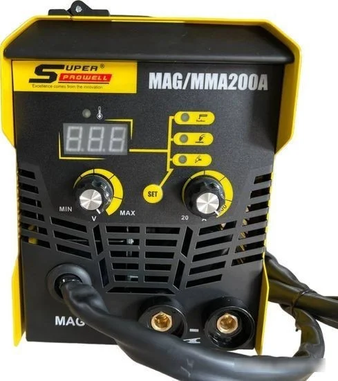 Сварочный инвертор Super Prowell MAG/MMA 200А (1 кг, без газа, несъемный рукав) - фото 3 - id-p225187576