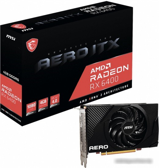 Видеокарта MSI Radeon RX 6400 Aero ITX 4G - фото 3 - id-p225187830