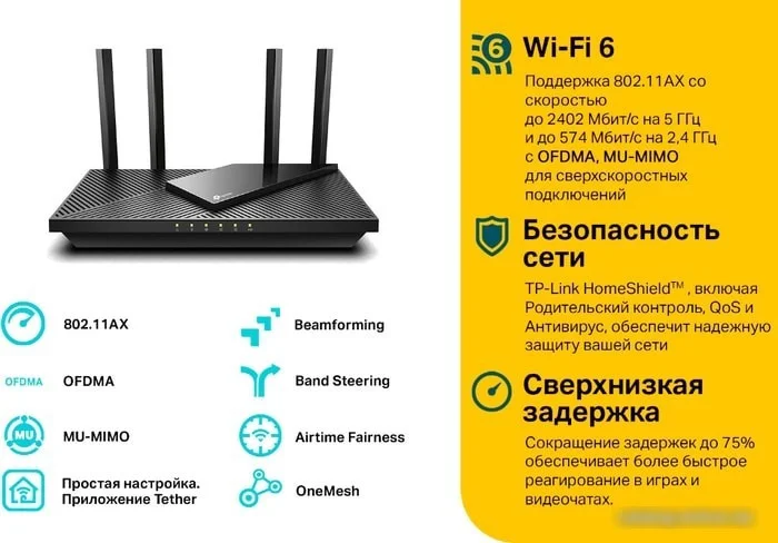 Wi-Fi роутер TP-Link Archer AX55 - фото 4 - id-p225188057