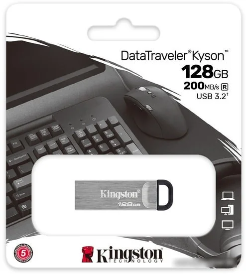 USB Flash Kingston Kyson 128GB - фото 4 - id-p225188136