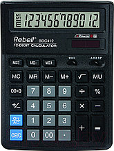 Калькулятор настольный Rebell BDC 412+, 12-разрядный,. 193x143x38, черный