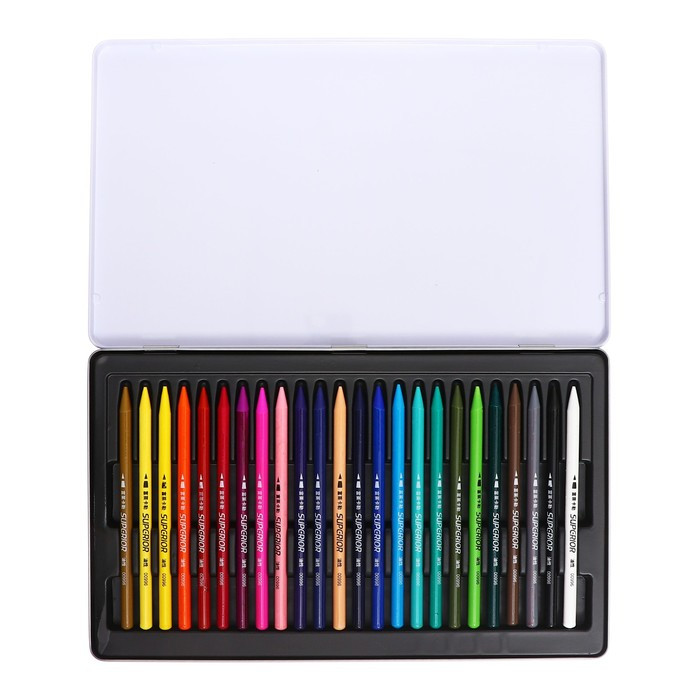 Карандаши цельнографитные 24 цвета в металлической коробке WOP-16 - фото 2 - id-p225190268