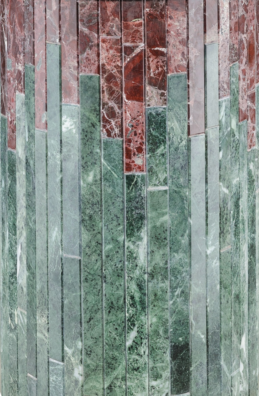 Прямой фасад для банной печи в каменной облицовке Ферингер Змеевик+Россо Леванте - фото 1 - id-p225190343