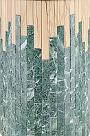 Прямой фасад для банной печи в каменной облицовке Ферингер Змеевик+"Окаменевшее дерево"