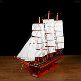 Корабль сувенирный большой «Гайрет», борта красное дерево, паруса белые, 82×13×62 см, фото 3