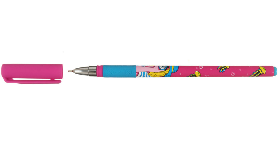 Ручка шариковая Lorex Slim Soft Grip с рисунком Neon Madness, стержень синий - фото 1 - id-p225191188