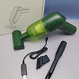 Беспроводной автомобильный пылесос LT-101C, 120 W (3 насадки, USB-зарядка) Зеленый, фото 10