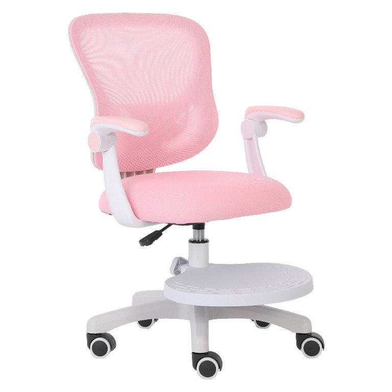 Кресло с регулировкой высоты Calviano Comfy розовое с подножкой - фото 1 - id-p225194130
