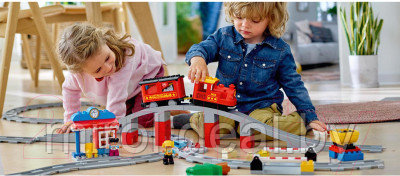 Конструктор электромеханический Lego Duplo Паровоз Поезд на паровой тяге 10874 - фото 3 - id-p225197431