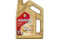 4л. Масло моторное синтетическое Mirax MX9 SAE 0W20 ACEA С5 АРI SN plus (3,36кг)