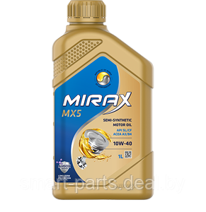 1л. Масло моторное полусинтетическое Mirax MX5 SAE 10W40 API SL/CF, ACEA A3/B4 (0.86 кг) - фото 1 - id-p224961465