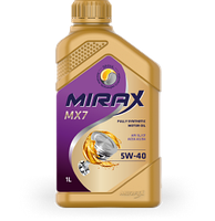 1л. Масло моторное синтетическое Mirax MX7 SAE 5W40 API SL/CF, ACEA A3/B4,кан (0,847 кг)