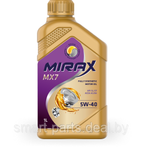1л. Масло моторное синтетическое Mirax MX7 SAE 5W40 API SL/CF, ACEA A3/B4,кан (0,847 кг) - фото 1 - id-p224961550