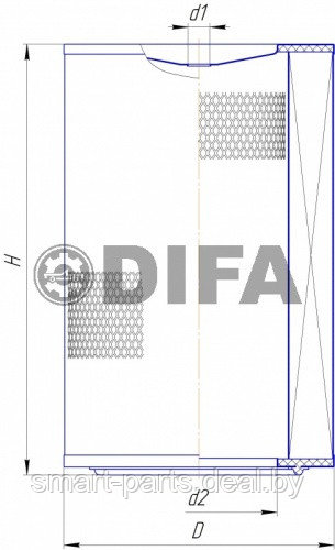 4318M DIFA Cменный элемент воздухоочистителя для ДВС, РБ - фото 2 - id-p224961266