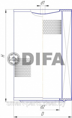 B4309MK-01 DIFA Cменный элемент воздухоочистителя для ДВС, РБ - фото 2 - id-p224961380