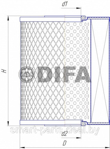 M5327MK DIFA Фильтр очистки масла РБ - фото 2 - id-p224961383