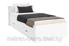 Кровать полуторная Мелисса 120х200 с ящиками (цвет белый)