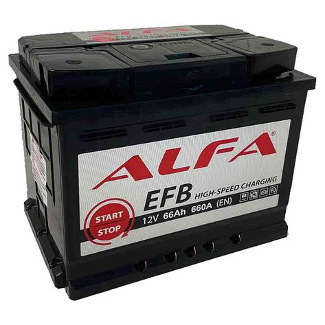 Аккумулятор автомобильный ALFA EFB 66 Ah R+, фото 2
