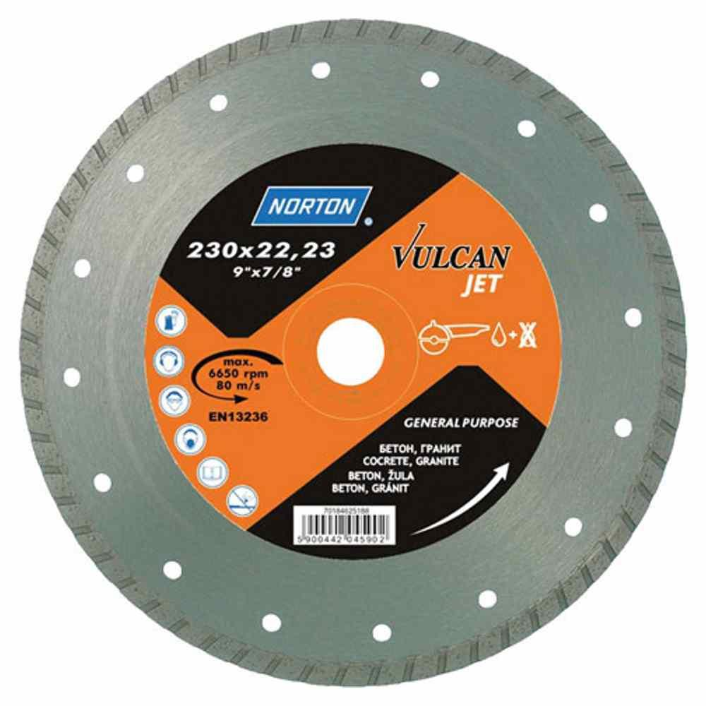 Алмазный круг 125х22.2 мм бетон/трот.плитка Turbo VULCAN JET NORTON - фото 1 - id-p225200868