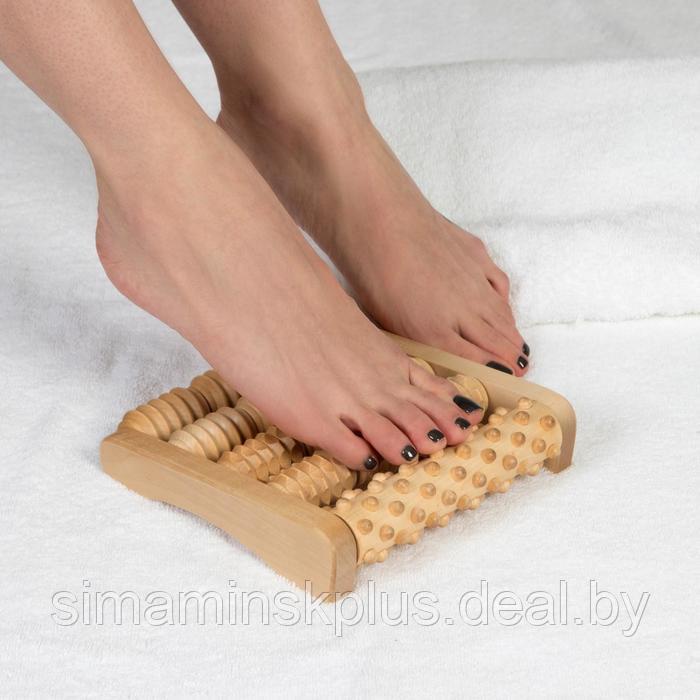 Массажёр для ног «Барабаны», 19 × 18 × 4,5 см, деревянный, 5 комбинированных рядов - фото 1 - id-p225202021