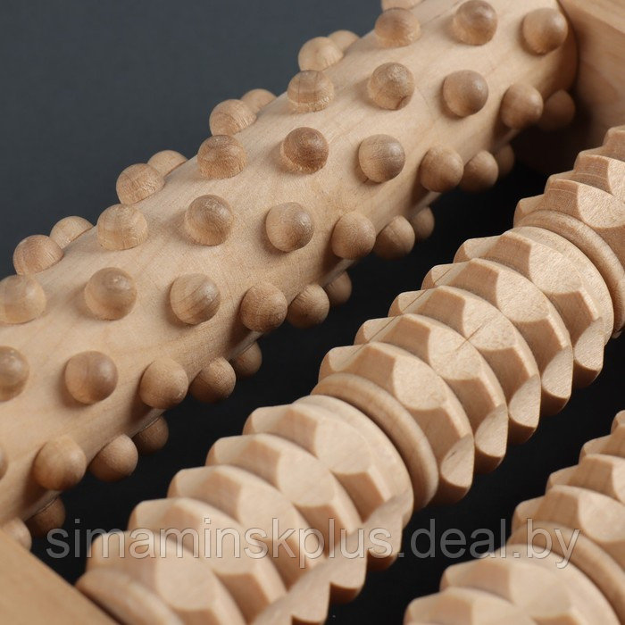 Массажёр для ног «Барабаны», 19 × 18 × 4,5 см, деревянный, 5 комбинированных рядов - фото 3 - id-p225202021