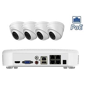 Комплект IP видеонаблюдения c POE (Внутренний 2,4 Мр)