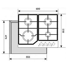 Газовая варочная панель Akpo PGA 604 LXE, фото 3