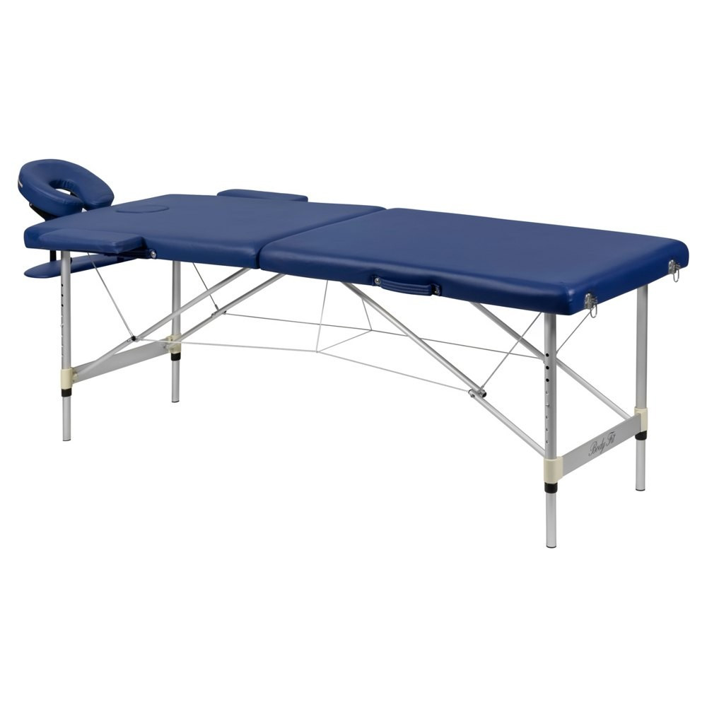 Массажный стол 2-х секционный алюминиевый BodyFit, (синий 60 см) - фото 1 - id-p225203735