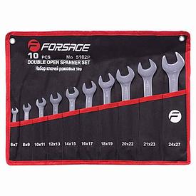 Набор ключей рожковых на полотне Forsage F-5102P (6-27мм) 10пр.