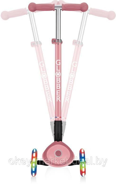 Трёхколёсный самокат Globber Primo Foldable Lights Pastel Pink - фото 4 - id-p203973896