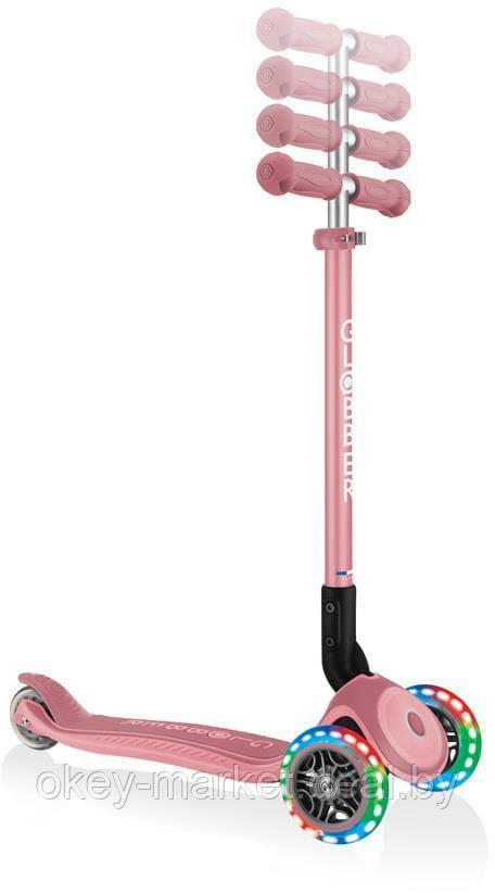 Трёхколёсный самокат Globber Primo Foldable Lights Pastel Pink - фото 5 - id-p203973896