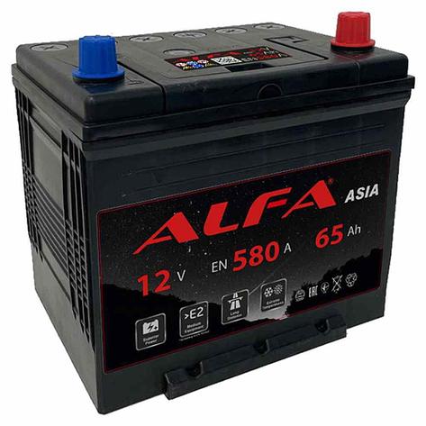 Автомобильный аккумулятор ALFA Asia 65 Ah JR+ (с бортом), фото 2