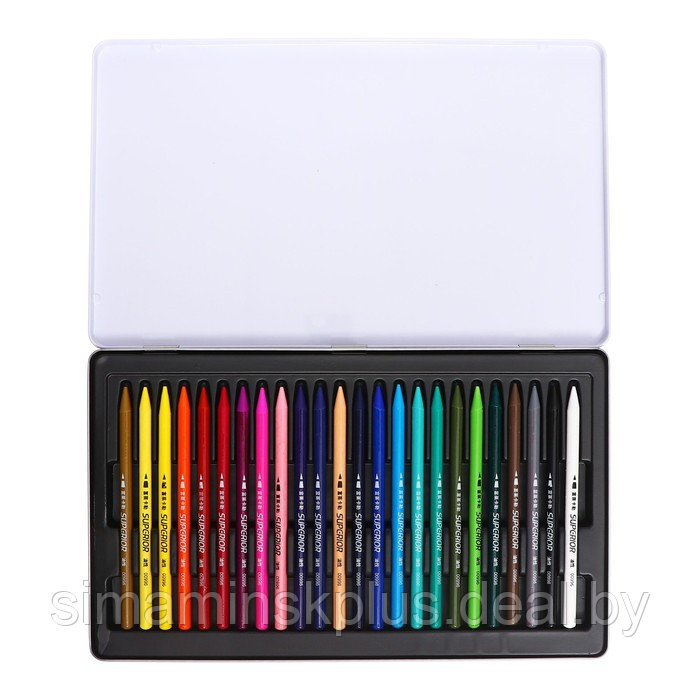 Карандаши цельнографитные 24 цвета в металлической коробке WOP-16 - фото 2 - id-p225206327