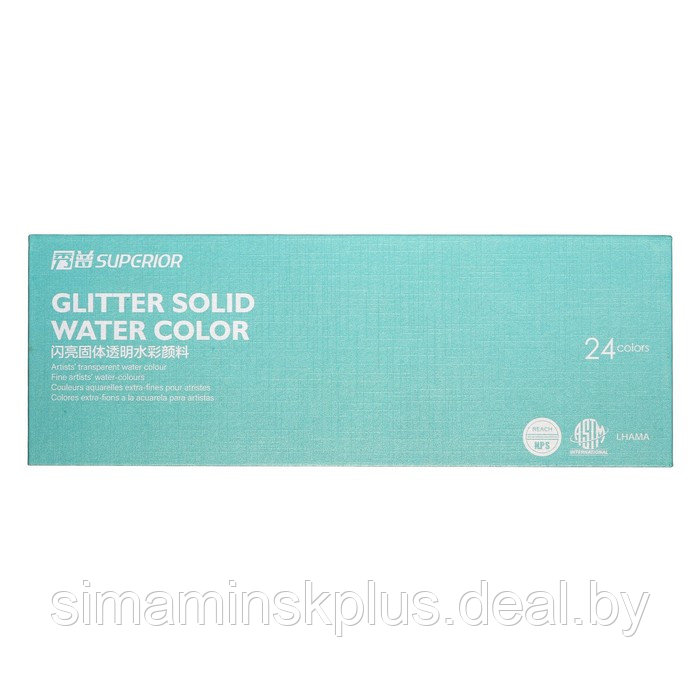 Краски акварельные перламутровые 24 цвета металлической коробке CG2019-24 - фото 1 - id-p225206345